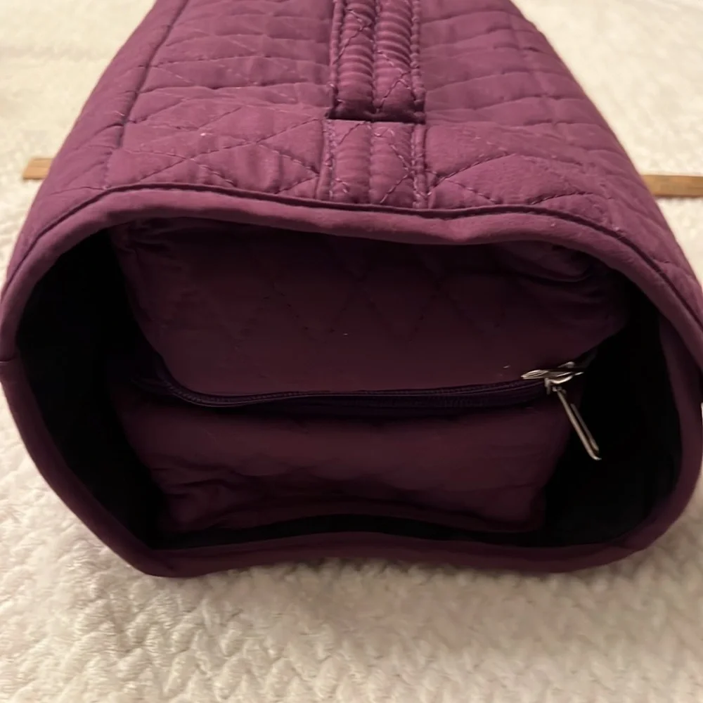 Purple Quilted Roll Out MakeUp Travel Bag
